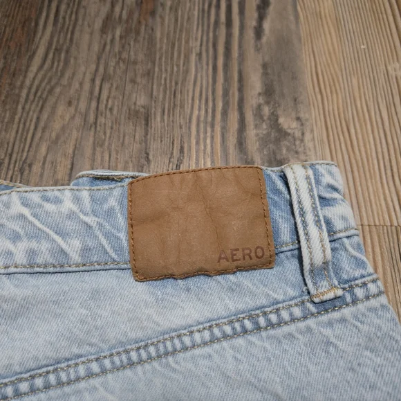 Aeropostale Blue Jean Shorts Distressed High-Waisted, Mom Short, Size 12 - Picture 15 of 16